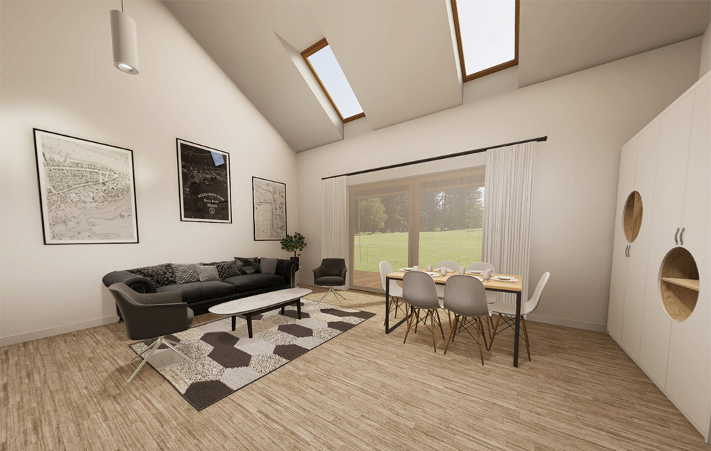 Projekt domu Siluris DM-6893 - przykładowa aranżacja salonu